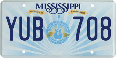 MS license plate YUB708