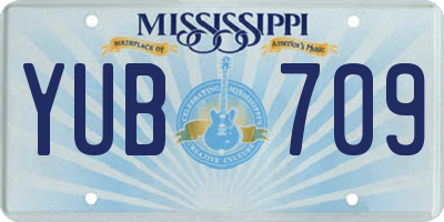 MS license plate YUB709