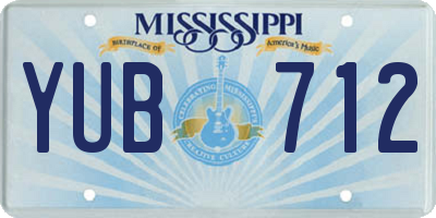 MS license plate YUB712