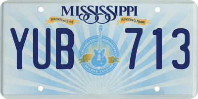 MS license plate YUB713