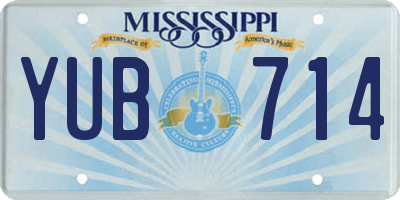 MS license plate YUB714