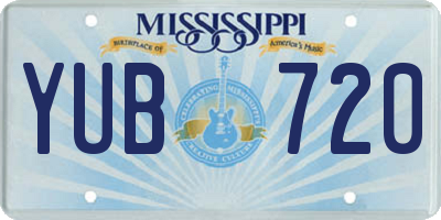 MS license plate YUB720