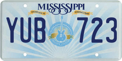 MS license plate YUB723