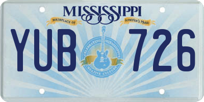 MS license plate YUB726