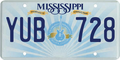 MS license plate YUB728