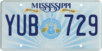 MS license plate YUB729