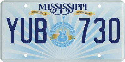 MS license plate YUB730