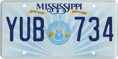 MS license plate YUB734