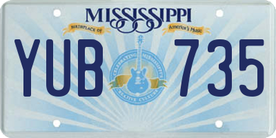MS license plate YUB735
