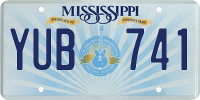 MS license plate YUB741