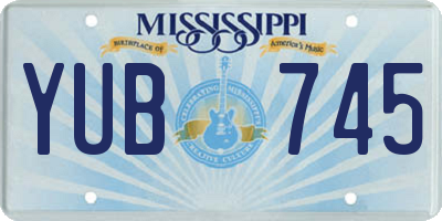MS license plate YUB745