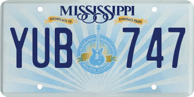 MS license plate YUB747