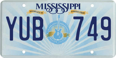 MS license plate YUB749