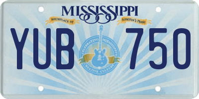 MS license plate YUB750