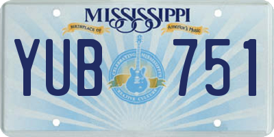 MS license plate YUB751