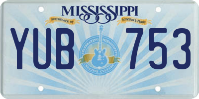 MS license plate YUB753