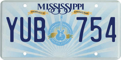 MS license plate YUB754