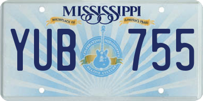 MS license plate YUB755