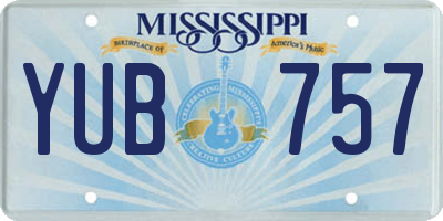 MS license plate YUB757