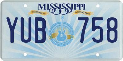 MS license plate YUB758