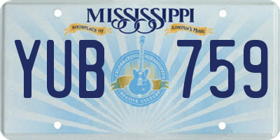 MS license plate YUB759