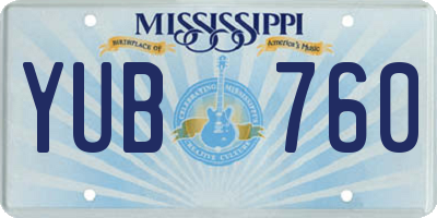 MS license plate YUB760