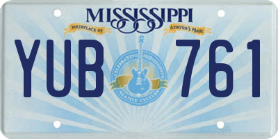 MS license plate YUB761