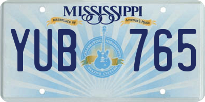 MS license plate YUB765