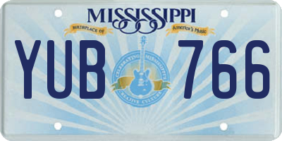 MS license plate YUB766