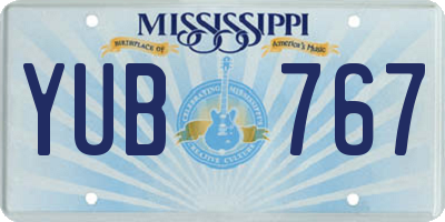 MS license plate YUB767