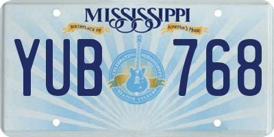 MS license plate YUB768