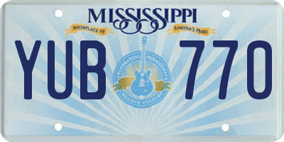 MS license plate YUB770
