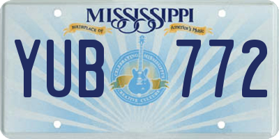 MS license plate YUB772