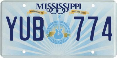 MS license plate YUB774