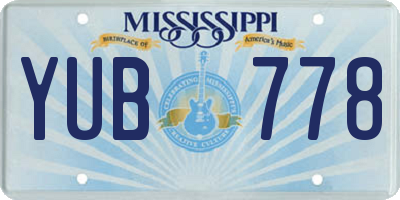 MS license plate YUB778