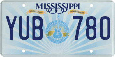 MS license plate YUB780