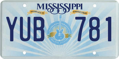MS license plate YUB781