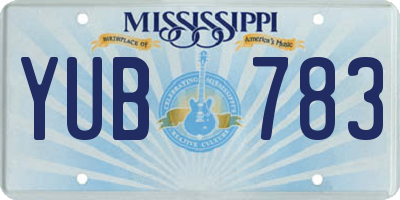 MS license plate YUB783