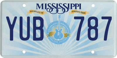 MS license plate YUB787