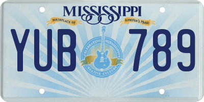 MS license plate YUB789