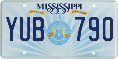 MS license plate YUB790