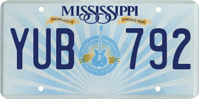 MS license plate YUB792