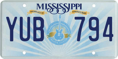MS license plate YUB794