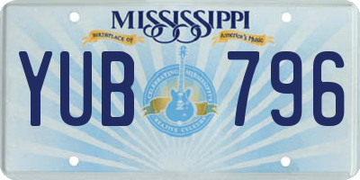MS license plate YUB796