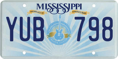 MS license plate YUB798