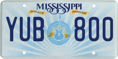 MS license plate YUB800