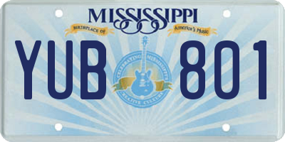 MS license plate YUB801