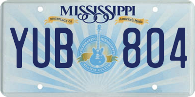 MS license plate YUB804