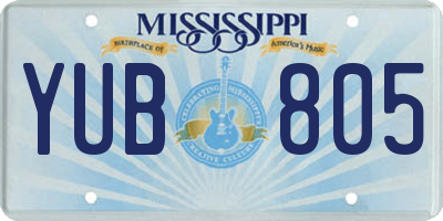 MS license plate YUB805