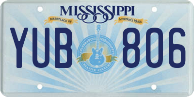 MS license plate YUB806